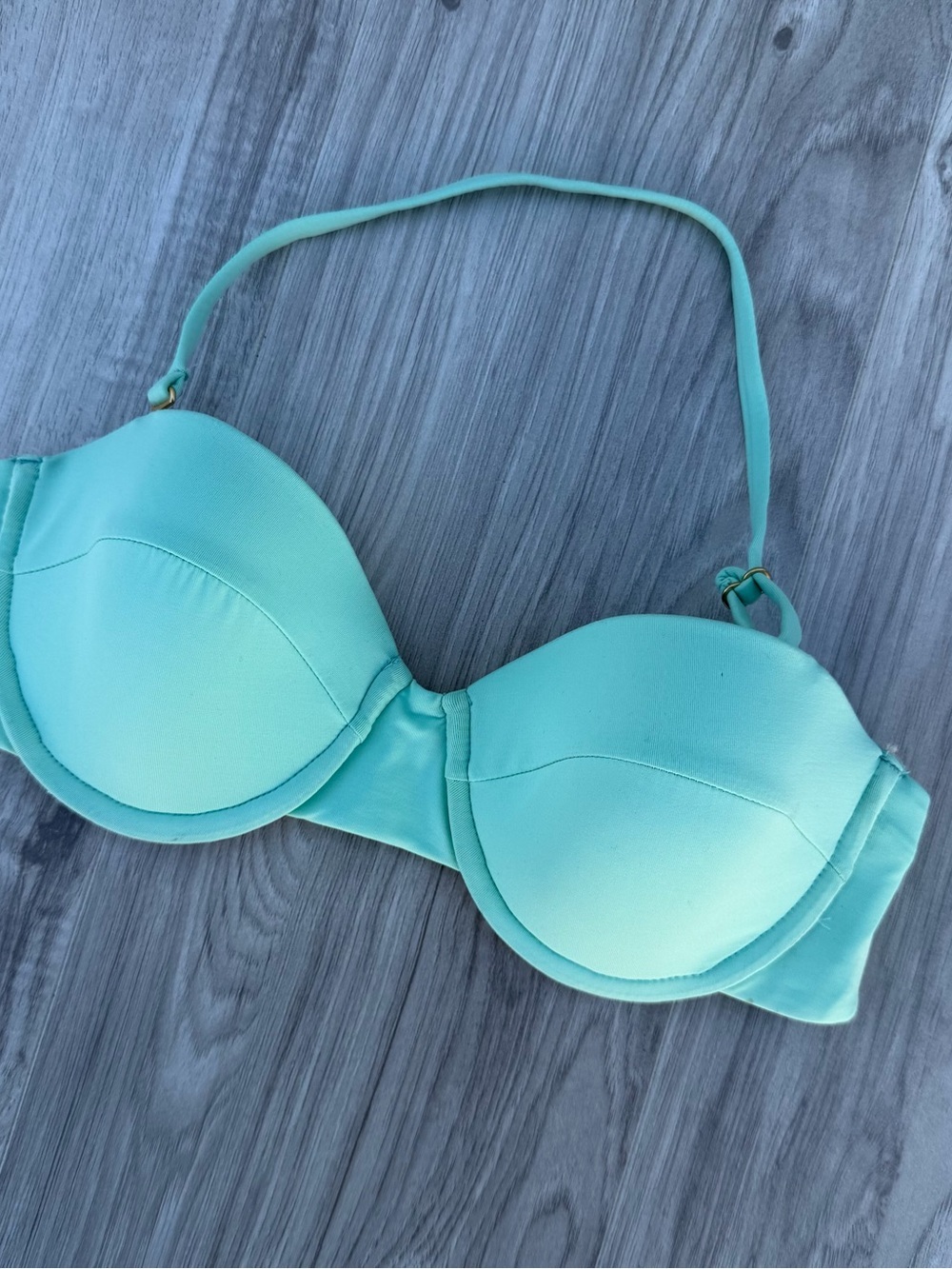 L*SPACE bandeau bikini top in aqua blue - Picture 2 of 6